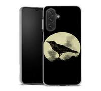 MACOQUEPERSO Coque en Silicone pour Samsung Galaxy A27 5G, Housse Antichoc Ultra Fine, Motif Corbeau et Lune