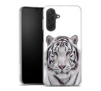 MACOQUEPERSO Coque en Silicone pour Samsung Galaxy A27 5G, Motif Tigre Blanc