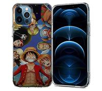 MACOQUEPERSO - Coque Silicone Compatible avec iPhone 13 Mini - One Piece Pirate Team Chapeau de Paille/Housse Antichocs Gel/Manga