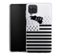 MACOQUEPERSO - Coque Silicone Compatible avec Le Samsung Galaxy A12 Drapeau Breizh | Doux TPU Silicone Protection Housse, Étui de Téléphone Embleme Bretagne
