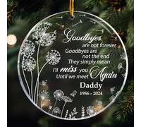 Macorner Décoration de Noël personnalisée, cadeaux de condoléances pour la perte d'un être cher, idée cadeau de deuil pour la perte de mère et de père, ornement commémoratif « Goodbyes are Not Forever