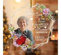 Macorner Décoration de Noël personnalisée en forme de papillon, cadeaux de condoléances pour la perte d'un être cher, idée cadeau de deuil pour la perte de mère et de père, You Never Walk Alone I'm