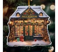 Macorner Décoration de Noël personnalisée pour arbre, librairie - Cadeau pour les amateurs de livres, bibliothécaire et lecteur