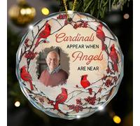 Macorner Ornement en verre personnalisé, les cardinaux apparaissent lorsque les anges sont proches