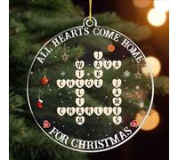 Macorner Ornements de Noël personnalisés 2024 Nom personnalisé, Scrabble, mots croisés, cœurs rentrent à la maison, cadeaux d'ornement familial en acrylique