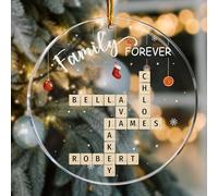 Macorner Puzzle personnalisé avec mots croisés - Arbre de Noël - Cadeau de Noël pour papa, maman, grand-mère, grand-père, sœur, frère, mari, épouse, frère et sœur - Noël 2024