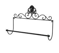 MACOSA CE6Y4676 Porte-rouleau de papier essuie-tout style shabby chic en métal noir vert patina Accessoire de cuisine Porte-serviettes mural en fer