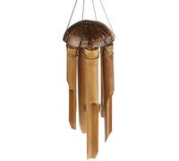 MACOSA HOME Carillon à vent en bambou et coco - Décoration de jardin ou d'intérieur - 100 cm