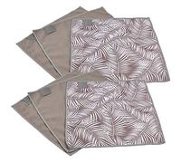 Macosa UMEN192 Lot de 6 chiffons en microfibre taupe avec motif, polyester, chiffon de nettoyage, chiffon de nettoyage, torchon à vaisselle, torchon de cuisine