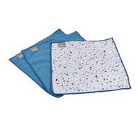 Macosa UMEN193_x2 Lot de 6 chiffons en microfibre - Bleu et blanc
