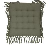 Créateur d'intérieur - Galette de Chaise Macramé 40x40cm Vert Kaki