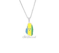 Macracrua Collier avec pendentif carte du drapeau de Saint-Vincent-et-les Grenadines pour homme et femme, 50cm Chain, Acier inoxydable, Pas de pierre précieuse