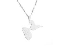 Macracrua Collier léger avec pendentif carte de la Guadeloupe en acier inoxydable, bijou unisexe minimaliste, 60cm Chain, Acier inoxydable, Pas de pierre précieuse