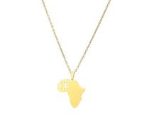 Macracrua Collier léger avec pendentif carte de l'Afrique avec symbole amazigh en acier inoxydable - Bijou berbère - Cadeau minimaliste, 50cm Chain, Acier inoxydable, Pas de pierre précieuse