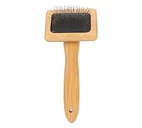 Macrame Brush, Macrame Slicker Comb with Hole Air Bag Cushion Finely Polished Bamboo Cleaning Slicker Brush for Pet Tapestry (S)
