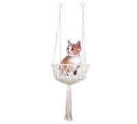 Macrame De Style Bohème Hamac Cat - Lit De Hamac De Chat Fini Avec Une Corde Souple À La Main, Litière De Balançoire En Matériaux Naturels | Un Lit De Chat Suspendu Avec Un Design Naturel Qui Détendra