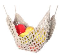 MacRame Fruit Hammock Panier suspendu sous l'armoire Organiseur de cuisine bohème | Sac de rangement net tissé, accessoire d'économie d'espace conserve les produits frais pour la