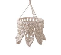 Macrame Lamp Shade - Boho Hanging Cover for Universal Bulb Fit, Boho Hand Woven Texture with Layered Fringe Function, Decorative Lamp Shades for Home and Living Room, Indoor Decor Accent, 5.9x5.1inch