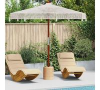 Macrame Parasol de jardin, style bohème, octogonal, en bois de teck, fabriqué à la main, pour terrasse et extérieur, distributeur d'ombre, 252,5 x 252,5 x 260 cm