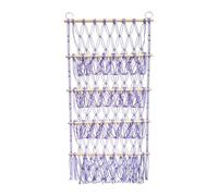 Macrame Toy Storage Net - Bohemian Style Animal Hammock, Organisateur suspendu à quatre niveaux, décoration murale de la chambre de pépinière | Cadre de bâton de pin naturel avec cordes en coton,