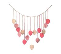 Macrame Wall Hanging - Tapisserie Boho - Feuilles de tapisserie Boho, Macrame Feuilles murales Décoration avec perles en bois tissées à la main, toile de fond de décoration en L