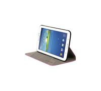 Macro - Boîtier de protection pour tablette - cuir écologique, métal brossé - Fuchsia - 8" - pour Samsung Galaxy Tab 3 (8 ")