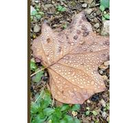 Macro Brown Leaf with Water Droplets Lined Notebook 6x9 A5: Plant Themed with 120 Lined Pages, Perfect Gift For Nature Lovers , Original Photography