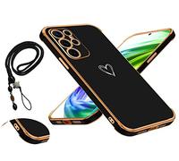 MacroHu 1x Coque avec Cordon pour Samsung Galaxy S21 Ultra 5G Coque avec Collier Telephone Portable Lanyard Case TPU Bumper Etui Housse Silicone Collier Case Antichoc Coque avec Bandoulière- Noir