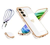 MacroHu 1x Coque avec Cordon pour Samsung Galaxy S23 Plus 5G Coque avec Collier Telephone Portable Lanyard Case TPU Bumper Etui Housse Silicone Collier Case Antichoc Coque avec Bandoulière- Blanc