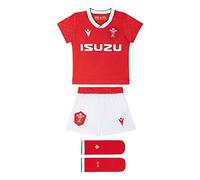 Macron 58125559 Wru M20 Chemise WRU M20 avec short et chaussettes, Home Boxset, Enfants, Rouge, 9 / 12M Mixte bébé