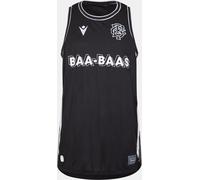 Macron Barbarians Rugby Basketball Shirt 2024 2025 Adults Noir/Blanc Petit Male