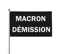 Macron DÉmission Drapeau 0,9 x 1,5 m Bannière extérieure Home House Yard Sign Flags Contre la réforme des retraites