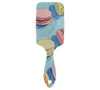 Macron Food Blue Art Painting Cute Salon Brosse à cheveux conçue pour massage du cuir chevelu pour la perte de cheveux avec poignée ergonomique cepillo para cabello rizado