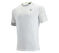 Macron Padel Prime CB Pablo T-Shirt SS Man Deep White/Silver Print Maillot de Jeu Homme