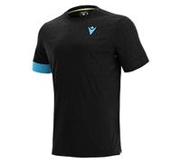 Macron Padel Start CB Juan T-Shirt SS Man Black/Neon Sky Maillot de Jeu Hommes, Noir, M