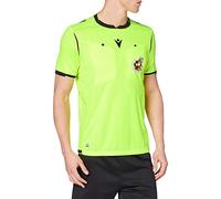 Macron Rfef 20 Match Day Man Shirt Referee SS Nyel/Blk SR, Maillot Arbitro Néon Réal Fédération Espagne de Football Homme, Jaune Fluo, L
