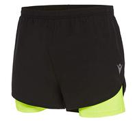 Macron Run Chinook SCA Tybalt Micro Short 2.5 Stretch Blk/Nyel Homme, Noir/Jaune Fluo, M