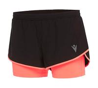 Macron Run Kona SCA Tricia Micro Short 2.5 Stretch Blk/Ncor WMN Femme, Noir/Jaune Fluo, XL