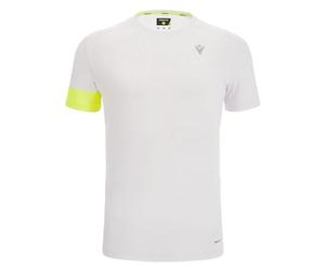 Macron Run Start Scd Howie Reflex T-Shirt Print WHT/Nyel SS Man Pull Hommes, Blanc/Jaune, XL