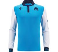 Macron Scotland Rugby Away Long Sleeve Cotton Shirt 2024 Adults Blanc Petit Male