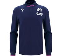 Macron Scotland Rugby Long Sleeve Home Shirt 2025 2026 Juniors Marine 11-12 (L) Male