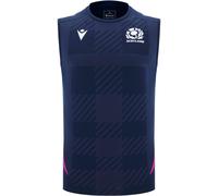Macron Scotland Rugby Sleeveless Shirt 2025 Adults Marine/Ciel Très grand Male