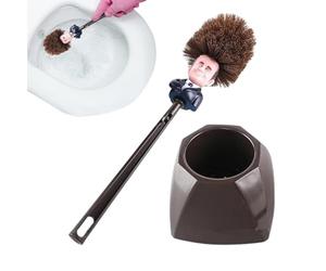 Macron Toilet Brush,Nettoyant pour Toilette Macron Brosse WC Balai De Toilettes, avec Support Rendre Les Toilettes Encore Plus Belles