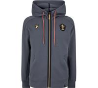 Macron Welsh Rugby Union Athleisure Zip Hoodie Gris Moyen Male