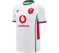 Macron Welsh Rugby Union Authentic Away Shirt 2024 Adults Blanc/Vert Moyen Unisex