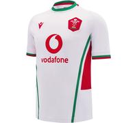 Macron Welsh Rugby Union Away Shirt 2024 Adults Blanc/Vert Grand Unisex