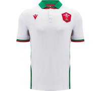 Macron Welsh Rugby Union Away Shirt 2024 Adults Blanc/Vert Moyen Unisex