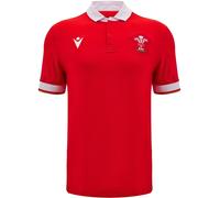 Macron Welsh Rugby Union Collar Home Shirt 2024 Juniors Rouge/Blanc 9-10 (M) Unisex