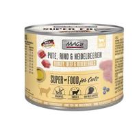 Mac's Nourriture humide pour chat - Dinde et myrtille - 6 boîtes de 200 g - Sans céréales