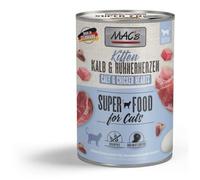 Mac's Nourriture pour Chat - sans céréales - Veau et cœur de Poulet - 6 x 400 g